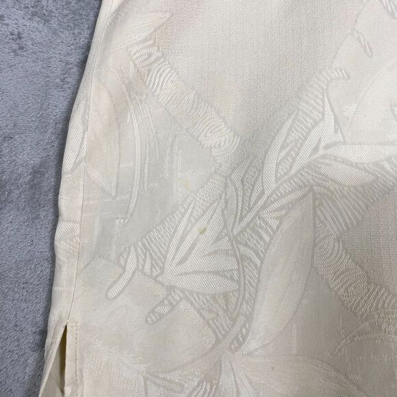 Tommy Bahama Shirt Mens Large L Ivory Hawaiian 100% Silk Floral - Picture 5 of 12